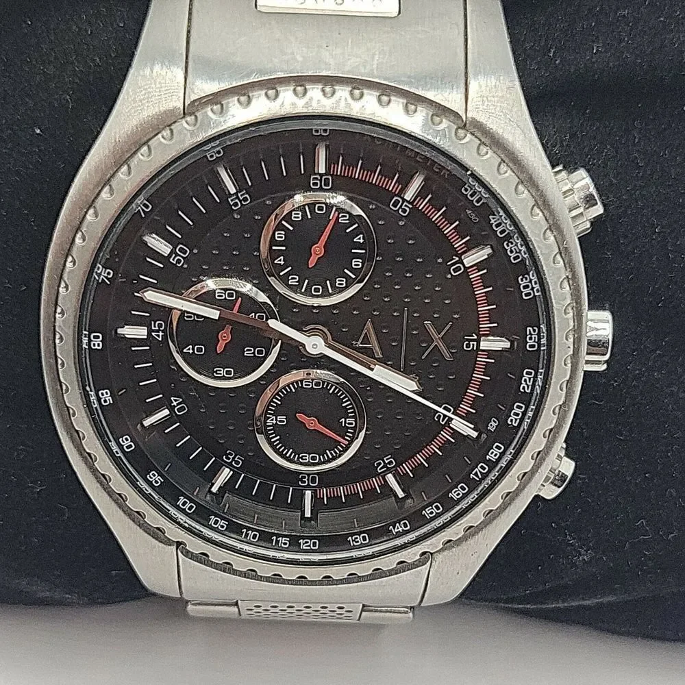 Armani Exchange AX1612 Men Silver Stainless Steel Analog Dial Quartz Watch BC469